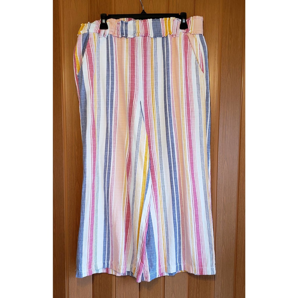 A New Approach size large wide flared striped pants